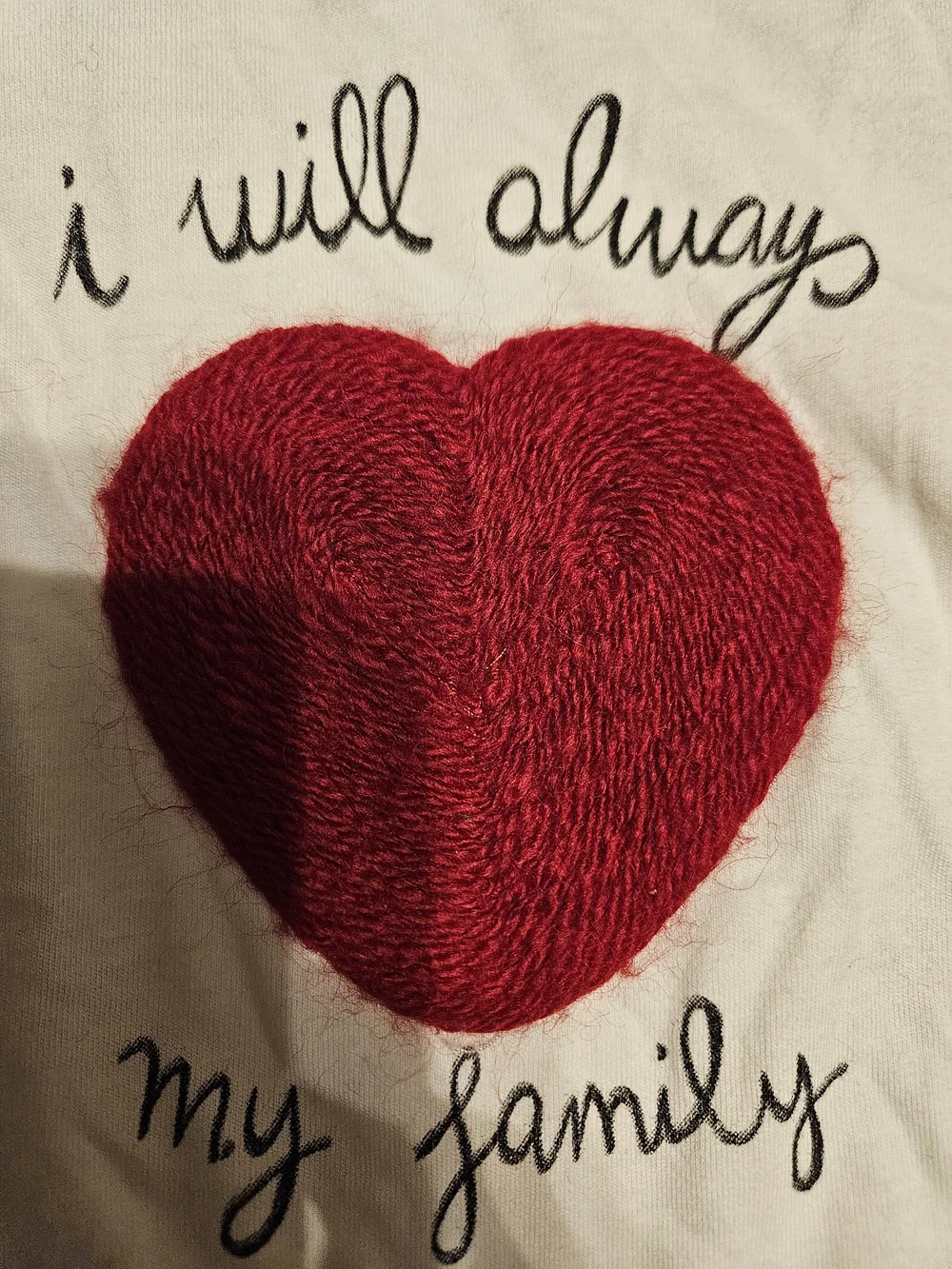 White Long Sleeve Kids Tee with Red Heart Graphic